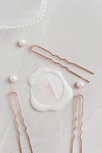 pearl rose gold hair pins