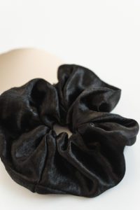 black satin scrunchie