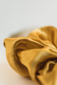 yellow satin scrunchie