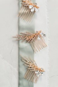 jewelled gold hair comb bridal accessory