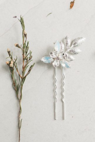 silver opal hair pins