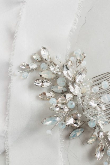 silver jewelled bridal hair comb