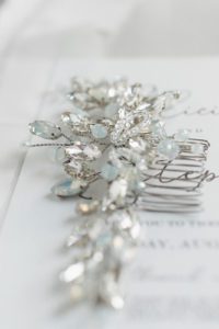 silver jewelled bridal hair comb