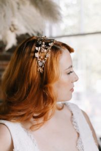 gold botanical crown/tiara bridal hair