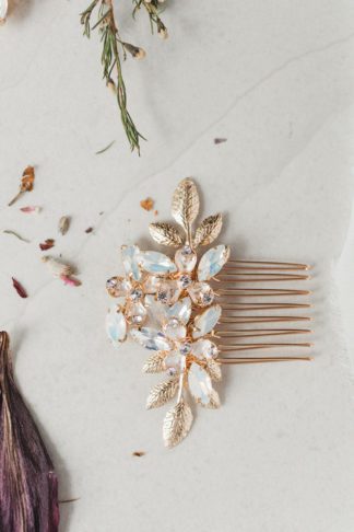 gold botanical hair pin