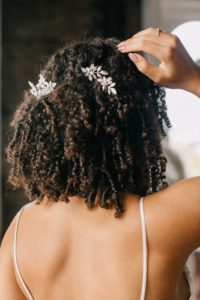 silver botanical hair comb and pins bridal hair