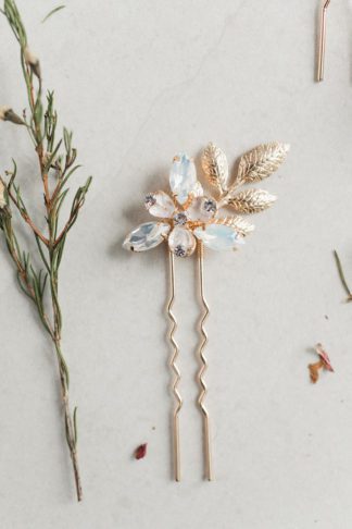 gold floral hair pins