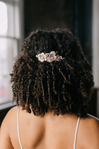 gold flower hair comb afro