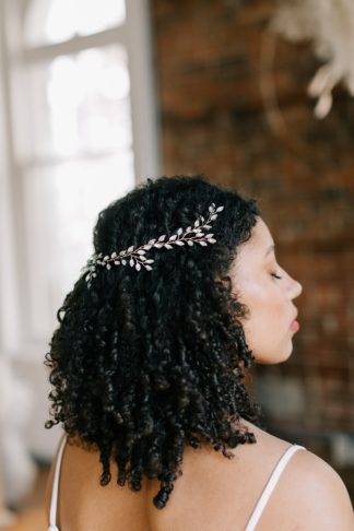 gold and crystal headband bridal hair