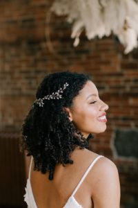 gold and crystal headband bridal accessory