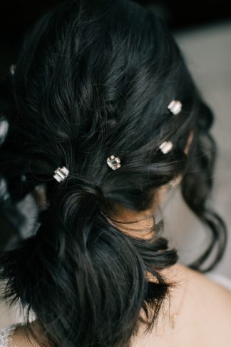 rose gold crystal bridal hair pins