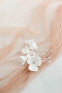 floral porcelain hair comb