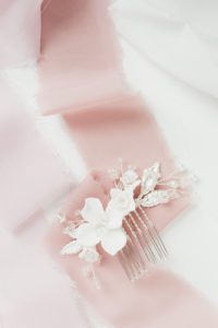 floral porcelain hair comb