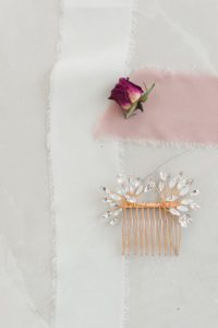 gold crystal hair comb