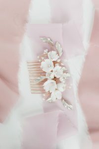 porcelain floral hair pin