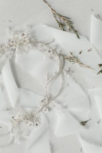 silver floral headband