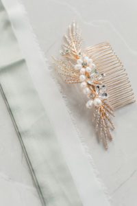 pearl and rhinestone hair comb bridal accessory