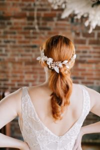 gold floral headband bridal hair