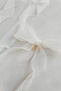 white tulle bridal hair bow