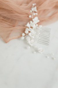 porcelain floral hair pin
