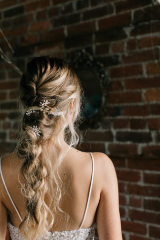gold and crystal jewelled hair pins bridal updo