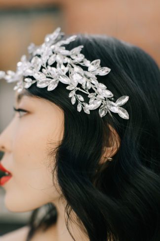 silver jewelled headband bridal accessory