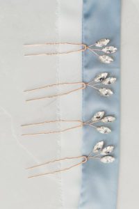 gold crystal bridal hair pins